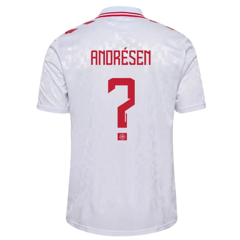 Danxen Män Danmark Aske Andrésen #0 Vit Bortatröja Matchtröjor 24-26 Tröjor T-Tröja