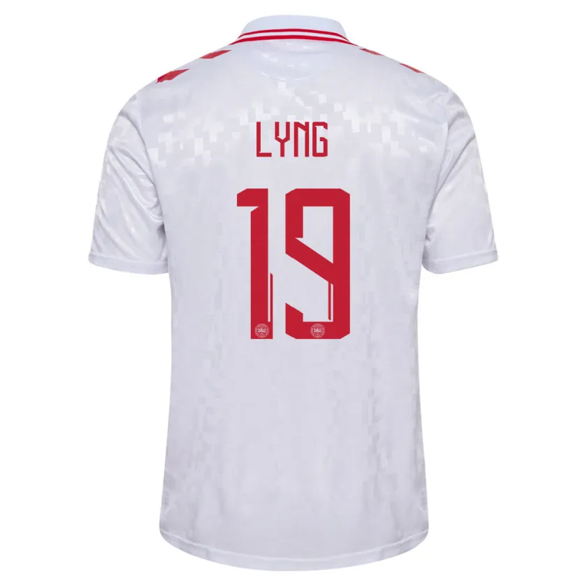 Danxen Män Danmark Alexander Lyng #19 Vit Bortatröja Matchtröjor 24-26 Tröjor T-Tröja