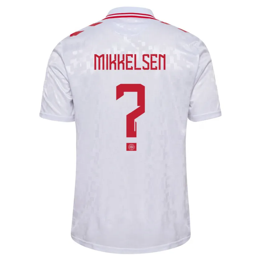 Danxen Män Danmark Sebastian Mikkelsen #0 Vit Bortatröja Matchtröjor 24-26 Tröjor T-Tröja