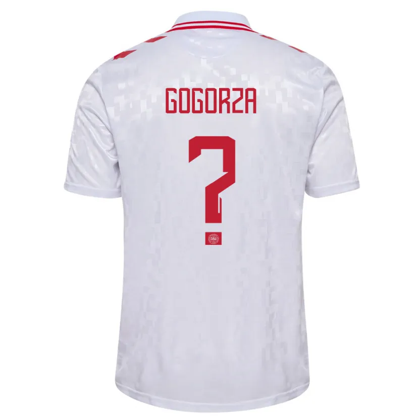 Danxen Män Danmark Mikel Gogorza #0 Vit Bortatröja Matchtröjor 24-26 Tröjor T-Tröja