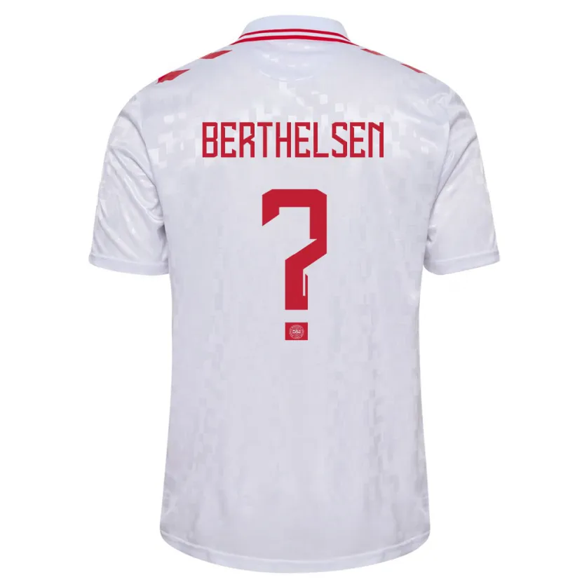 Danxen Män Danmark Villum Berthelsen #0 Vit Bortatröja Matchtröjor 24-26 Tröjor T-Tröja