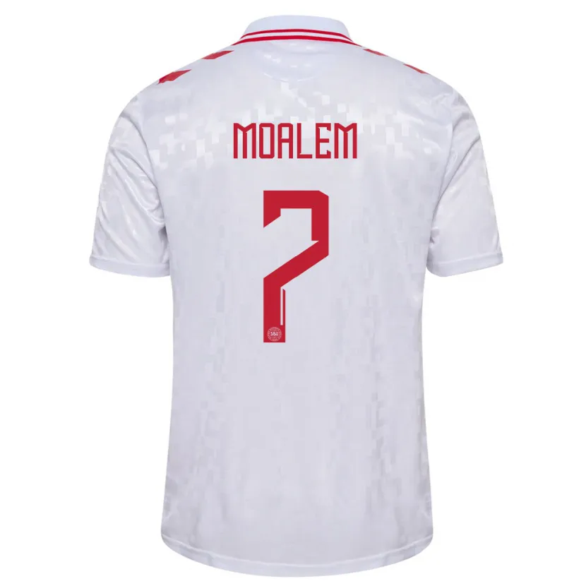 Danxen Män Danmark Jonathan Moalem #7 Vit Bortatröja Matchtröjor 24-26 Tröjor T-Tröja