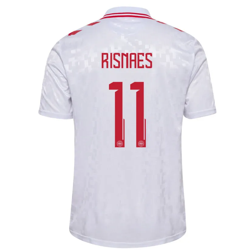 Danxen Män Danmark Roberto Risnaes #11 Vit Bortatröja Matchtröjor 24-26 Tröjor T-Tröja