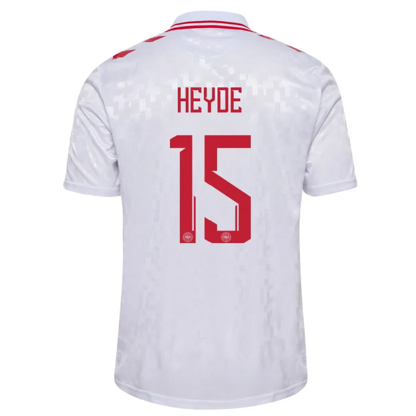 Danxen Män Danmark Malte Heyde #15 Vit Bortatröja Matchtröjor 24-26 Tröjor T-Tröja