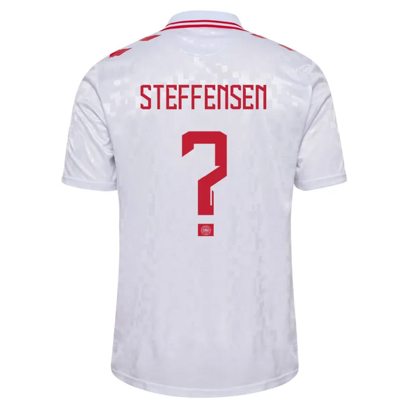 Danxen Män Danmark Mark Steffensen #0 Vit Bortatröja Matchtröjor 24-26 Tröjor T-Tröja