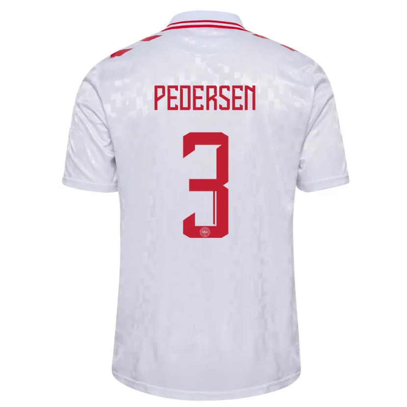 Danxen Män Danmark Stine Ballisager Pedersen #3 Vit Bortatröja Matchtröjor 24-26 Tröjor T-Tröja