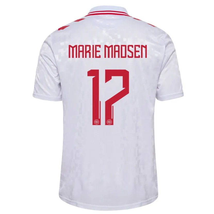 Danxen Män Danmark Rikke Marie Madsen #17 Vit Bortatröja Matchtröjor 24-26 Tröjor T-Tröja