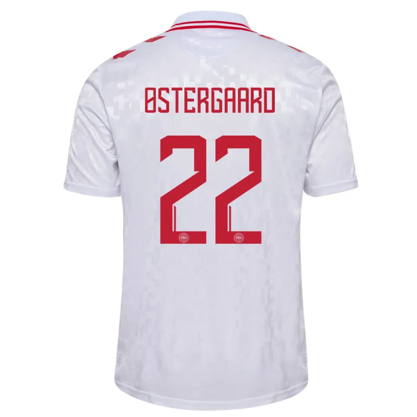 Danxen Män Danmark Maja Bay Østergaard #22 Vit Bortatröja Matchtröjor 24-26 Tröjor T-Tröja