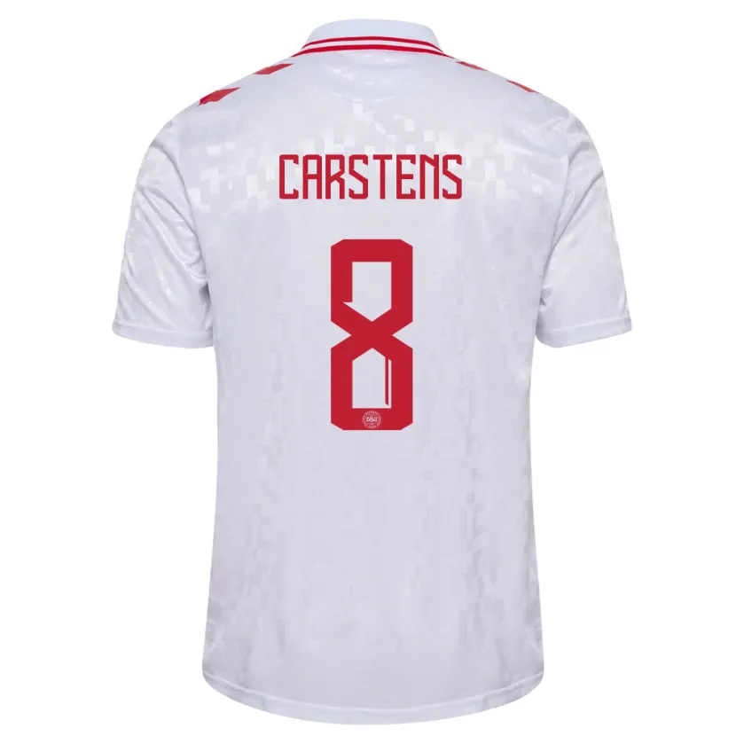 Danxen Män Danmark Signe Carstens #8 Vit Bortatröja Matchtröjor 24-26 Tröjor T-Tröja