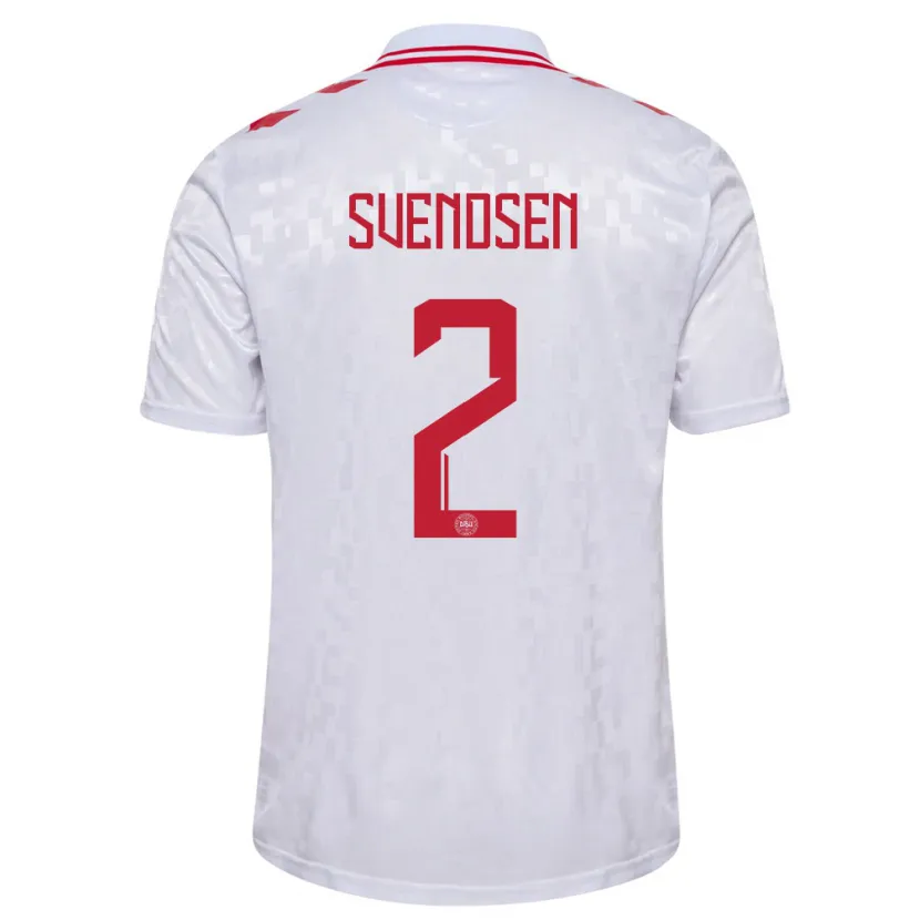 Danxen Män Danmark Oliver Svendsen #2 Vit Bortatröja Matchtröjor 24-26 Tröjor T-Tröja
