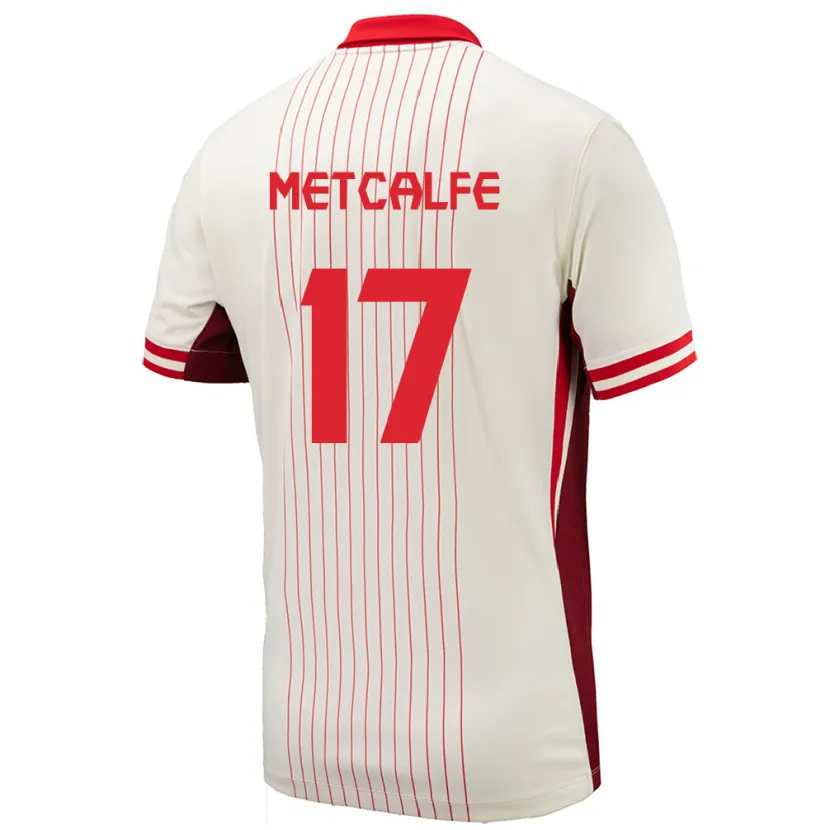 Danxen Män Kanada Patrick Metcalfe #17 Vit Bortatröja Matchtröjor 24-26 Tröjor T-Tröja