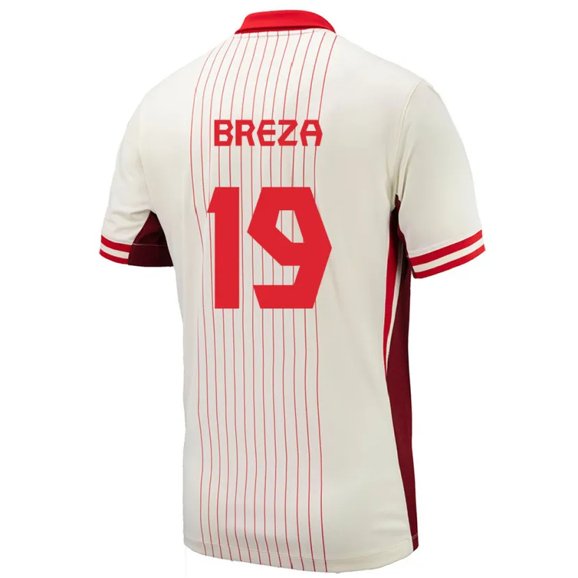 Danxen Män Kanada Sebastian Breza #19 Vit Bortatröja Matchtröjor 24-26 Tröjor T-Tröja