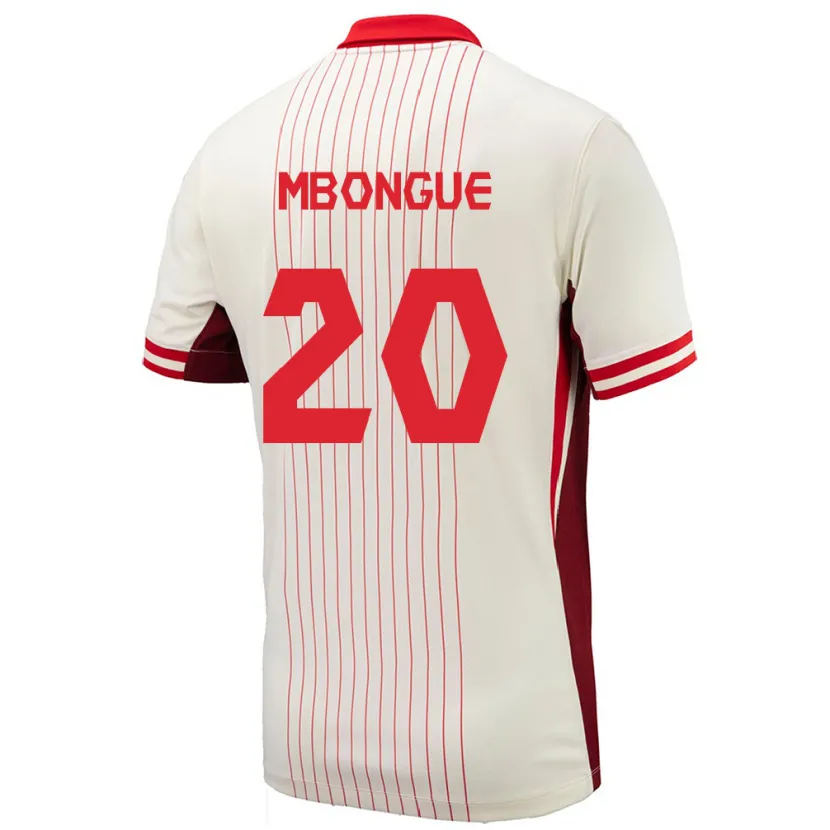 Danxen Män Kanada Hugo Mbongue #20 Vit Bortatröja Matchtröjor 24-26 Tröjor T-Tröja