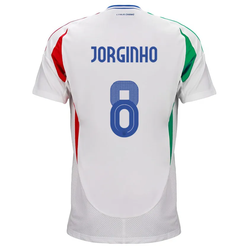 Danxen Män Italien Jorginho #8 Vit Bortatröja Matchtröjor 24-26 Tröjor T-Tröja