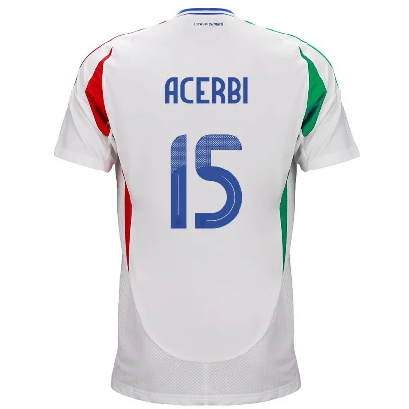 Danxen Män Italien Francesco Acerbi #15 Vit Bortatröja Matchtröjor 24-26 Tröjor T-Tröja