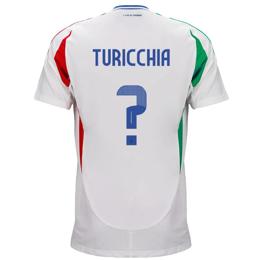 Danxen Män Italien Riccardo Turicchia #0 Vit Bortatröja Matchtröjor 24-26 Tröjor T-Tröja