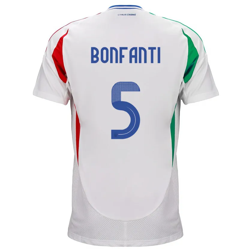 Danxen Män Italien Giovanni Bonfanti #5 Vit Bortatröja Matchtröjor 24-26 Tröjor T-Tröja