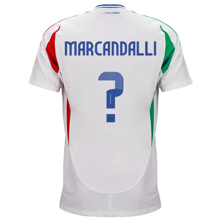 Danxen Män Italien Alessandro Marcandalli #0 Vit Bortatröja Matchtröjor 24-26 Tröjor T-Tröja