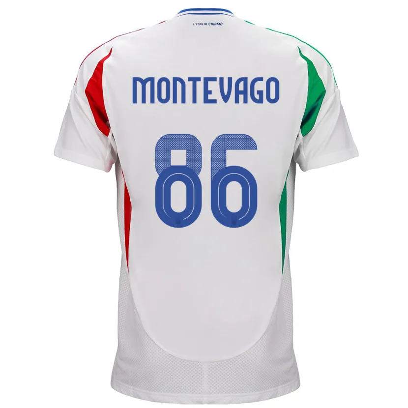 Danxen Män Italien Daniele Montevago #86 Vit Bortatröja Matchtröjor 24-26 Tröjor T-Tröja