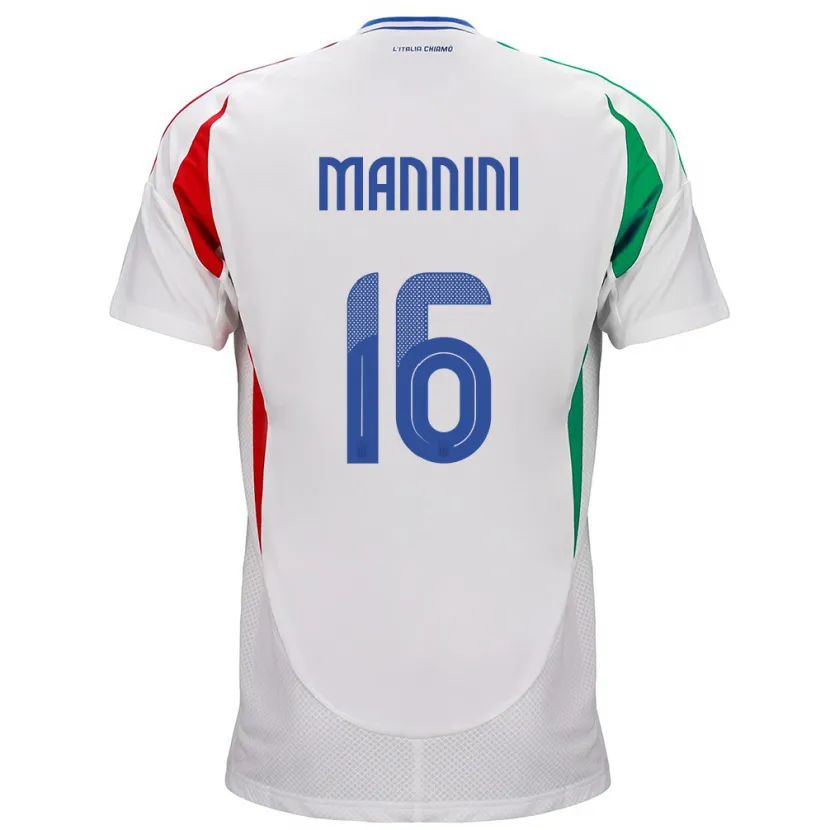 Danxen Män Italien Mattia Mannini #16 Vit Bortatröja Matchtröjor 24-26 Tröjor T-Tröja