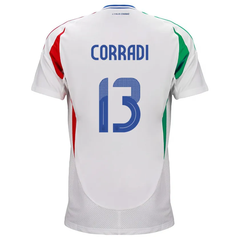 Danxen Män Italien Christian Corradi #13 Vit Bortatröja Matchtröjor 24-26 Tröjor T-Tröja