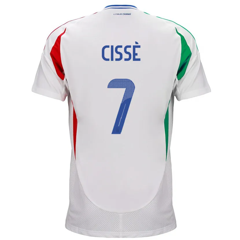 Danxen Män Italien Alphadjo Cissè #7 Vit Bortatröja Matchtröjor 24-26 Tröjor T-Tröja