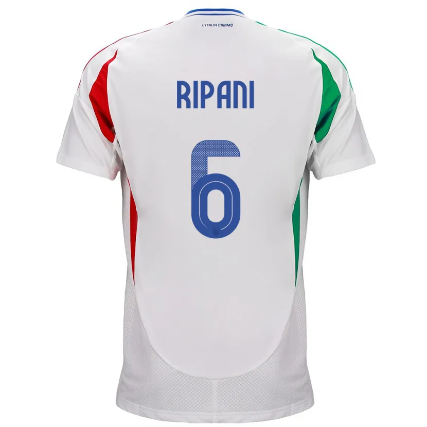 Danxen Män Italien Diego Ripani #6 Vit Bortatröja Matchtröjor 24-26 Tröjor T-Tröja
