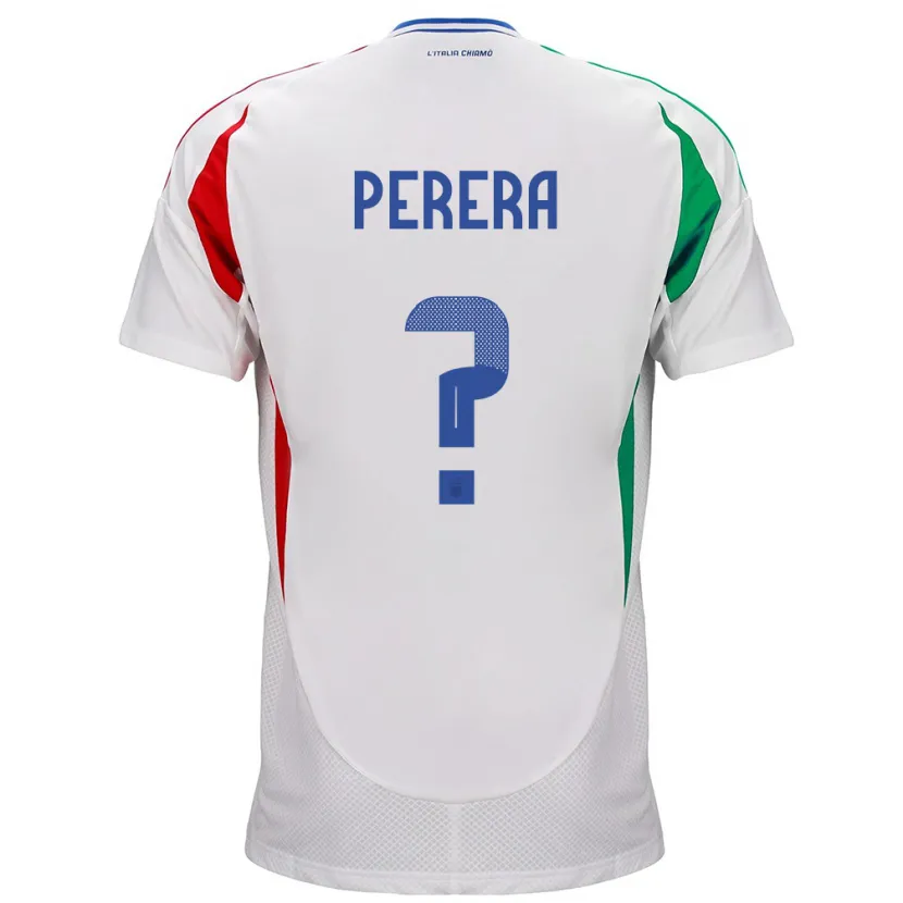Danxen Män Italien Nirash Perera #0 Vit Bortatröja Matchtröjor 24-26 Tröjor T-Tröja