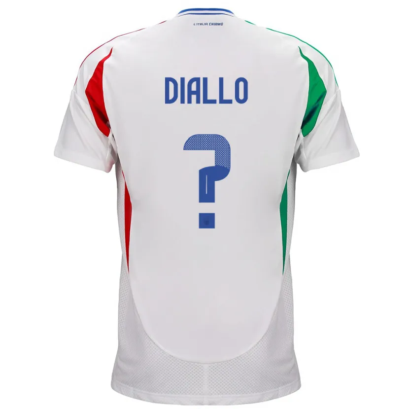 Danxen Män Italien Djibril Diallo #0 Vit Bortatröja Matchtröjor 24-26 Tröjor T-Tröja