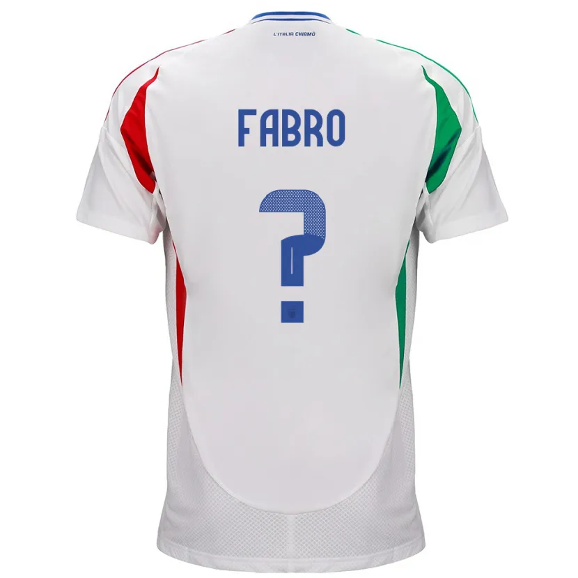 Danxen Män Italien Jacopo Del Fabro #0 Vit Bortatröja Matchtröjor 24-26 Tröjor T-Tröja