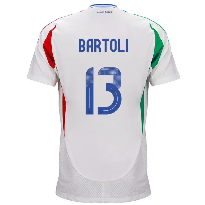 Danxen Män Italien Elisa Bartoli #13 Vit Bortatröja Matchtröjor 24-26 Tröjor T-Tröja
