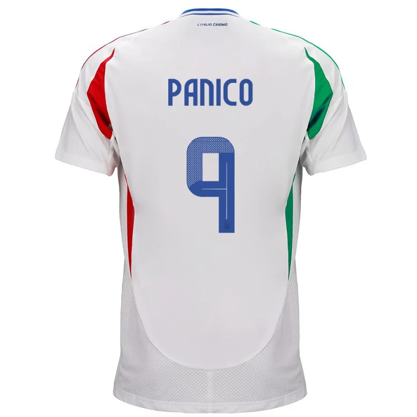 Danxen Män Italien Patrizia Panico #9 Vit Bortatröja Matchtröjor 24-26 Tröjor T-Tröja