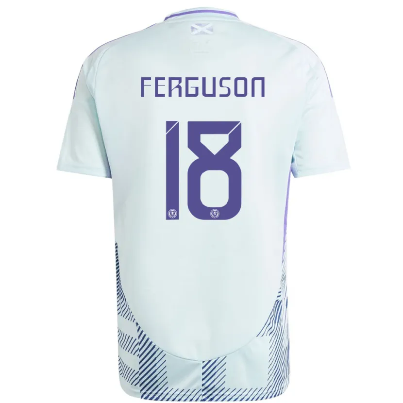 Danxen Män Skottland Lewis Ferguson #18 Ljus Mintblå Bortatröja Matchtröjor 24-26 Tröjor T-Tröja