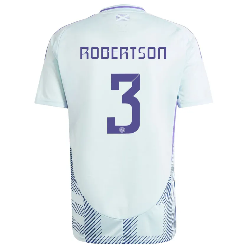 Danxen Män Skottland Andrew Robertson #3 Ljus Mintblå Bortatröja Matchtröjor 24-26 Tröjor T-Tröja