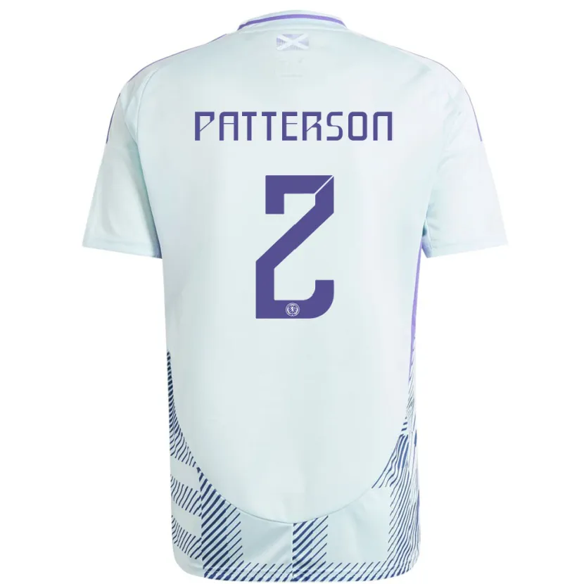 Danxen Män Skottland Nathan Patterson #2 Ljus Mintblå Bortatröja Matchtröjor 24-26 Tröjor T-Tröja
