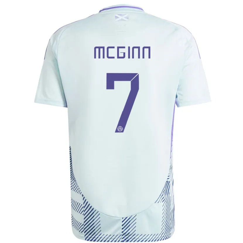 Danxen Män Skottland John Mcginn #7 Ljus Mintblå Bortatröja Matchtröjor 24-26 Tröjor T-Tröja