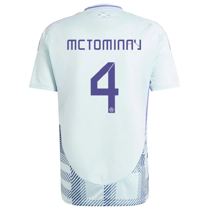 Danxen Män Skottland Scott Mctominay #4 Ljus Mintblå Bortatröja Matchtröjor 24-26 Tröjor T-Tröja