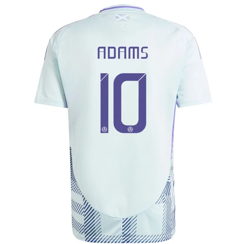 Danxen Män Skottland Ché Adams #10 Ljus Mintblå Bortatröja Matchtröjor 24-26 Tröjor T-Tröja