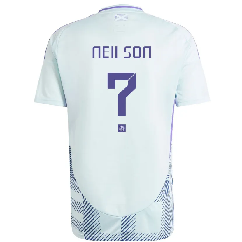 Danxen Män Skottland Lewis Neilson #0 Ljus Mintblå Bortatröja Matchtröjor 24-26 Tröjor T-Tröja