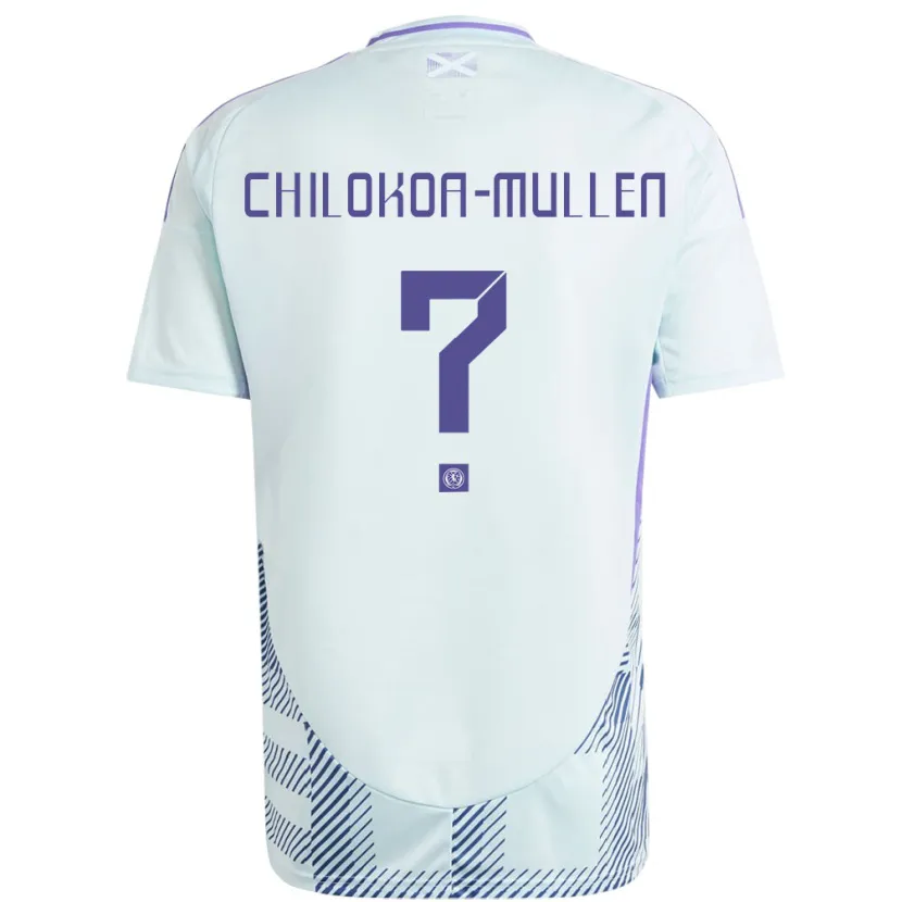 Danxen Män Skottland Jeremiah Chilokoa-Mullen #0 Ljus Mintblå Bortatröja Matchtröjor 24-26 Tröjor T-Tröja