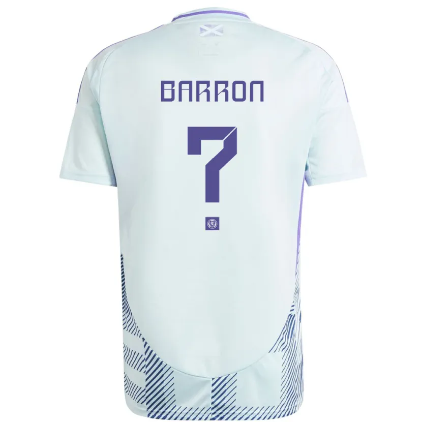 Danxen Män Skottland Connor Barron #0 Ljus Mintblå Bortatröja Matchtröjor 24-26 Tröjor T-Tröja