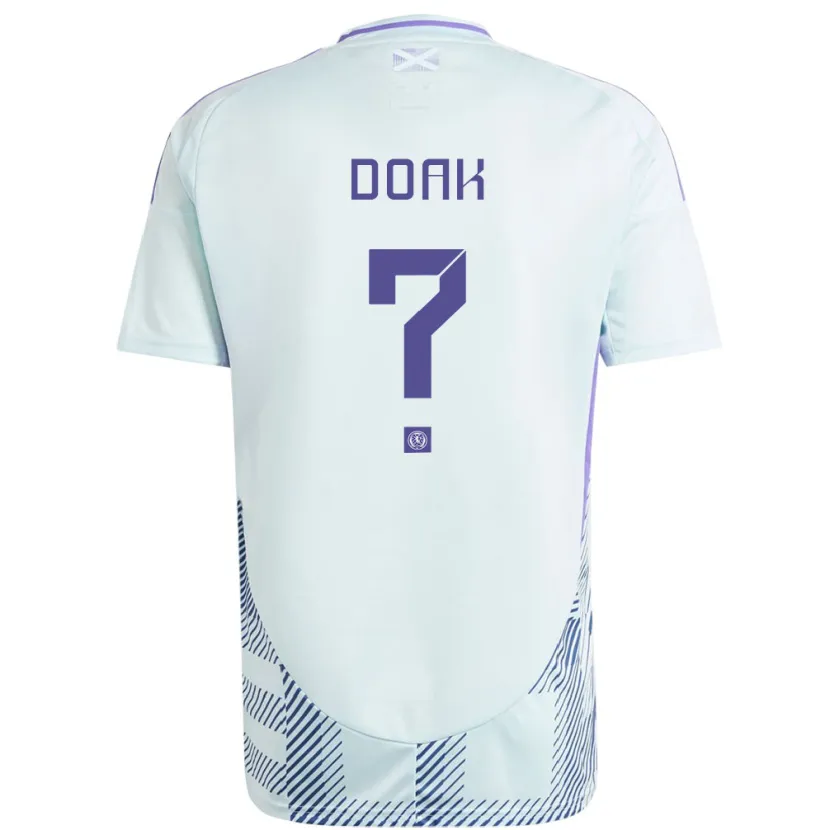 Danxen Män Skottland Ben Doak #0 Ljus Mintblå Bortatröja Matchtröjor 24-26 Tröjor T-Tröja