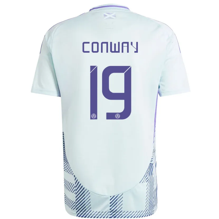 Danxen Män Skottland Tommy Conway #19 Ljus Mintblå Bortatröja Matchtröjor 24-26 Tröjor T-Tröja