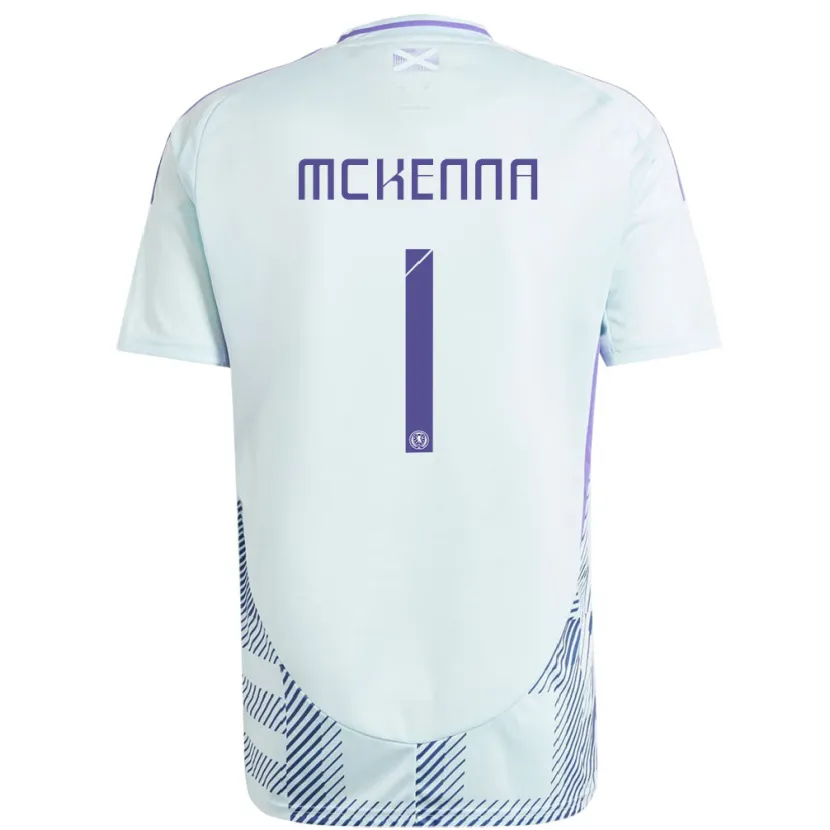 Danxen Män Skottland Callan Mckenna #1 Ljus Mintblå Bortatröja Matchtröjor 24-26 Tröjor T-Tröja