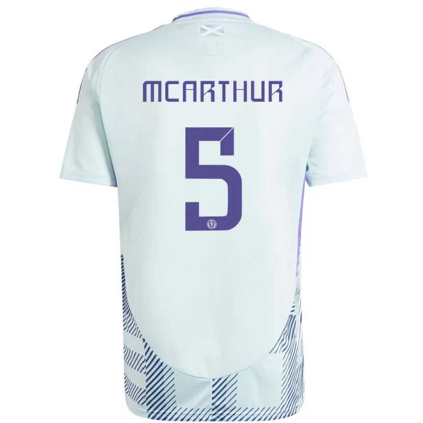 Danxen Män Skottland Charlie Mcarthur #5 Ljus Mintblå Bortatröja Matchtröjor 24-26 Tröjor T-Tröja