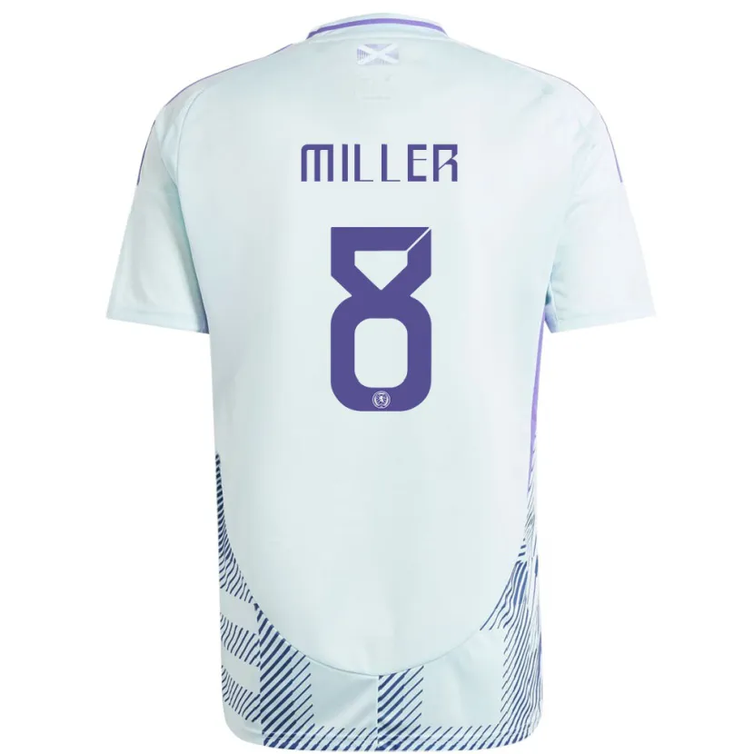 Danxen Män Skottland Lennon Miller #8 Ljus Mintblå Bortatröja Matchtröjor 24-26 Tröjor T-Tröja