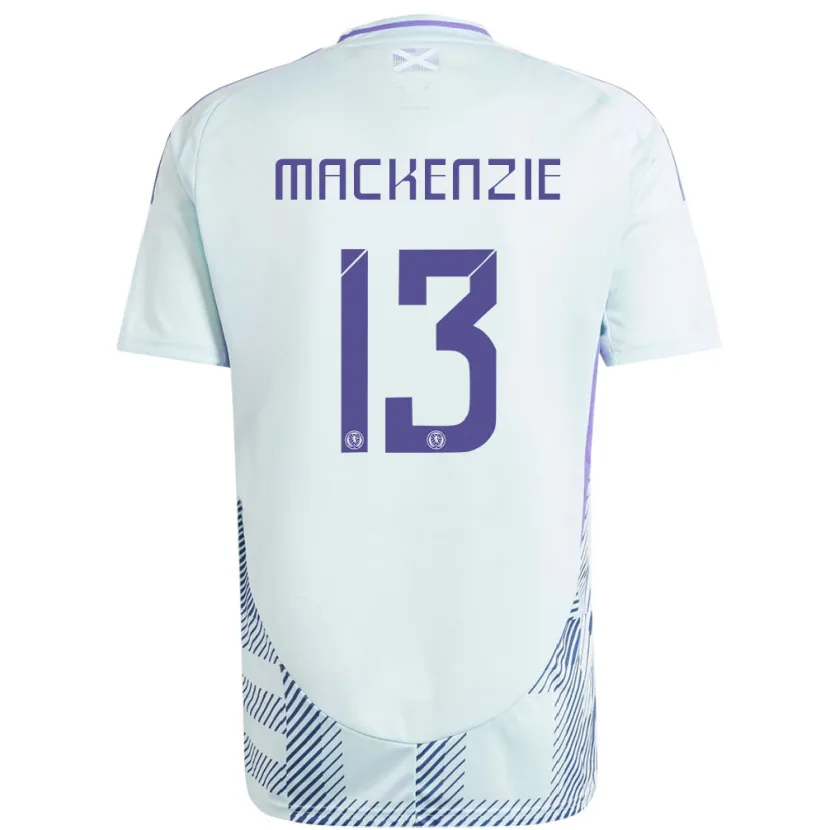Danxen Män Skottland Zander Mackenzie #13 Ljus Mintblå Bortatröja Matchtröjor 24-26 Tröjor T-Tröja