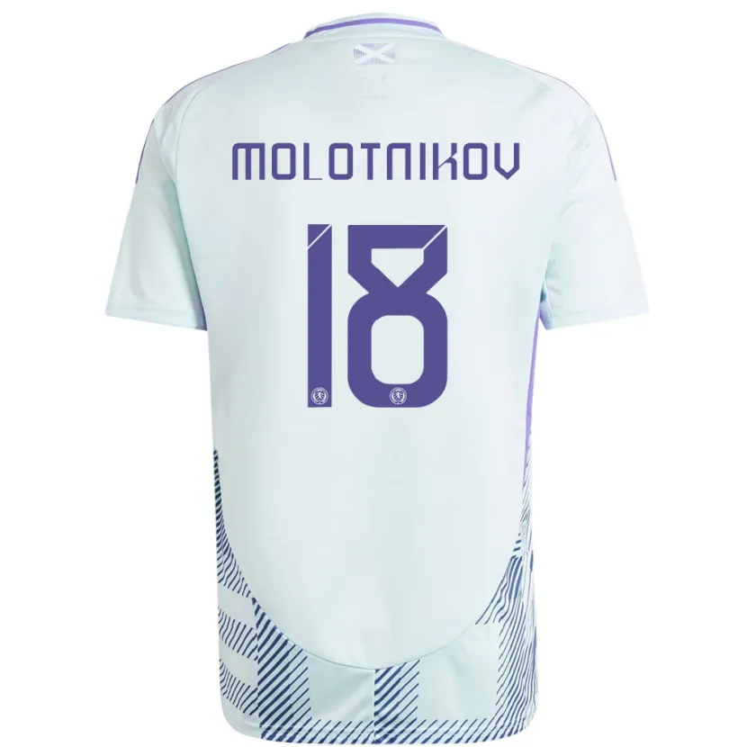 Danxen Män Skottland Rudi Molotnikov #18 Ljus Mintblå Bortatröja Matchtröjor 24-26 Tröjor T-Tröja