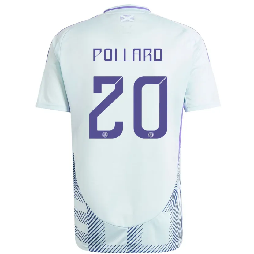 Danxen Män Skottland Lancelot Pollard #20 Ljus Mintblå Bortatröja Matchtröjor 24-26 Tröjor T-Tröja