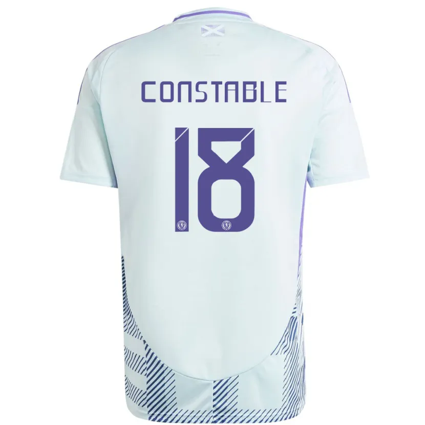 Danxen Män Skottland Scott Constable #18 Ljus Mintblå Bortatröja Matchtröjor 24-26 Tröjor T-Tröja